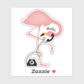 Hallo Flamingo Telefoon Sticker (Vel)