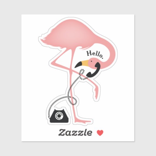 Hallo Flamingo Telefoon Sticker (Vel)