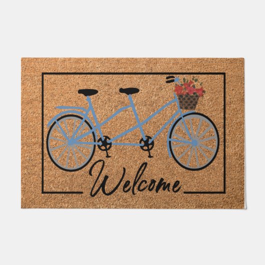 hallo Floral Bicycle Doormat, Best Cyclist Welcome Deurmat (Voorkant)