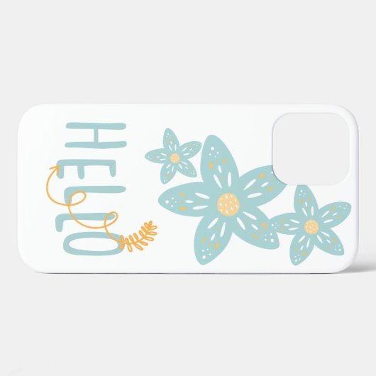 hallo Floral Boho Blue Yellow Modern Cute Case-Mate iPhone Case (Achterkant (horizontaal))