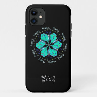 hallo Flutter aqua blue butterfly mandala Case-Mate iPhone Case