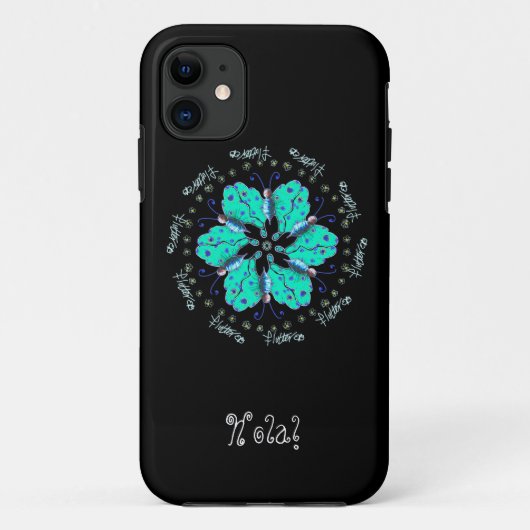 hallo Flutter aqua blue butterfly mandala Case-Mate iPhone Case (Achterkant)