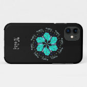 hallo Flutter aqua blue butterfly mandala Case-Mate iPhone Case (Achterkant (horizontaal))