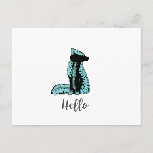 hallo Folk Fox Briefkaart Travel World Verenigde S (Voorkant)