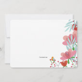 hallo Foto Floral Birth kondiging Aankondiging (Achterkant)