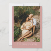 Hallo Foto van Baby Dusty Pink/Roos Boho Baby show Kaart (Achterkant)