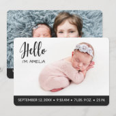 hallo foto van een meisje met een deklaag moderne aankondiging (Voorkant / Achterkant)