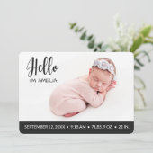 hallo foto van een meisje met een deklaag moderne aankondiging (Staand voorkant)