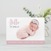 hallo foto van een meisje met overlay aankondiging (Staand voorkant)