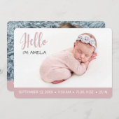 hallo foto van een meisje met overlay aankondiging (Voorkant / Achterkant)