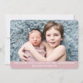 hallo foto van een meisje met overlay aankondiging (Achterkant)