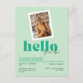 hallo ", four-oh!" 40e verjaardag groene Uitnodigi Briefkaart (Voorkant)