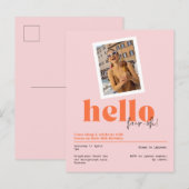 hallo ", four-oh!" 40e verjaardag retro Uitnodigin Briefkaart (Voorkant / Achterkant)