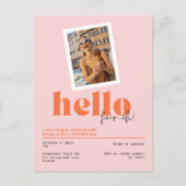 hallo ", four-oh!" 40e verjaardag retro Uitnodigin Briefkaart (Voorkant)