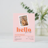 hallo ", four-oh!" 40e verjaardag retro Uitnodigin Briefkaart (Staand voorkant)