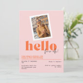 hallo ", four-oh!" 40e verjaardag retro Uitnodigin Kaart (Staand voorkant)