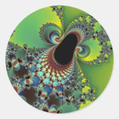 hallo - Fractal Ronde Sticker (Voorkant)