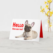 Hallo Franse Bulldog denkt aan je liefde Kaart (Gele Bloem)