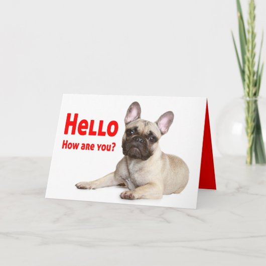 Hallo Franse Bulldog denkt aan je liefde Kaart (Voorkant)