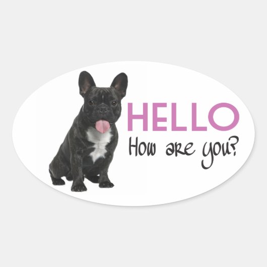 Hallo Franse Bulldog Puppy Dog Sticker / zeehonden (Voorkant)