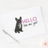 Hallo Franse Bulldog Puppy Dog Sticker / zeehonden (Envelop)