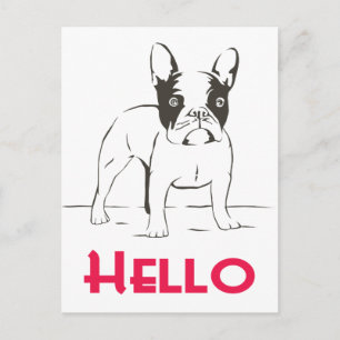Hallo Franse Bulldog Puppy Hond Postkaart