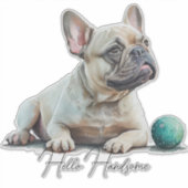 Hallo Franse Bulldog Sticker (Voorkant)