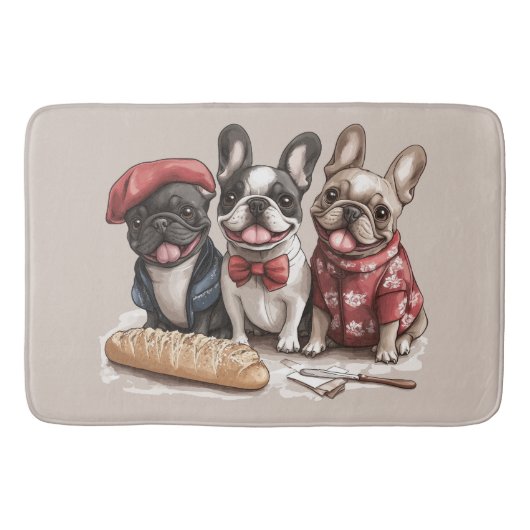 Hallo Franse Bulldogs Badmat (Voorkant)