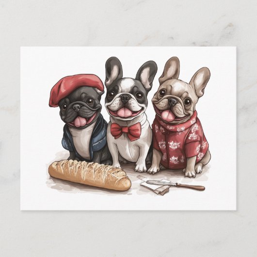 Hallo Franse Bulldogs Briefkaart (Voorkant)