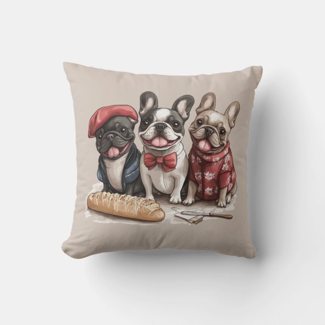 Hallo Franse Bulldogs Kussen (Voorkant)