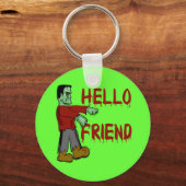hallo Friend Creepy Frankenstein T shirten, Hoodie Sleutelhanger (Voorkant)