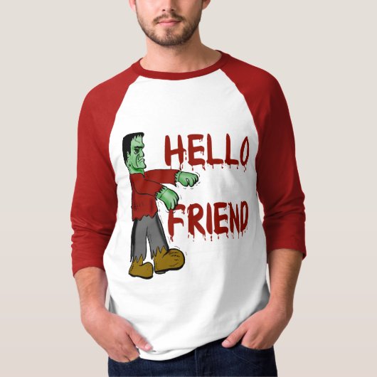 hallo Friend Creepy Frankenstein T shirten, Hoodie T-shirt (Voorkant)