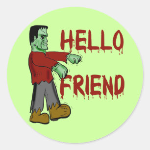 hallo Friend Frankenstein Halloween Sticker