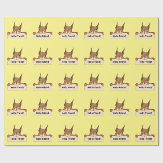 hallo Friend Funny Squirrel Cadeaupapier (Vlak)