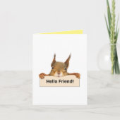 hallo Friend Funny Squirrel Custom Interior-tekst Kaart (Voorkant)