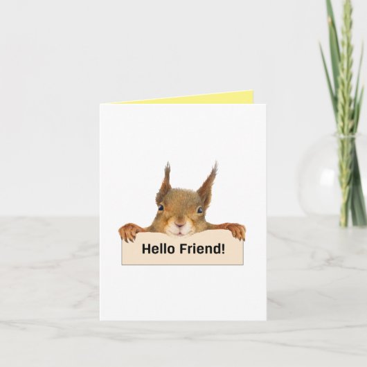 hallo Friend Funny Squirrel Custom Interior-tekst Kaart (Voorkant)