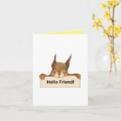 hallo Friend Funny Squirrel Custom Interior-tekst Kaart (Gele Bloem)