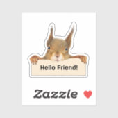hallo Friend Funny Squirrel Cutout Sticker (Vel)