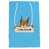 hallo Friend Funny Squirrel Medium Cadeauzakje (Voorkant)