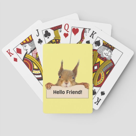 hallo Friend Funny Squirrel Pokerkaarten (Achterkant)