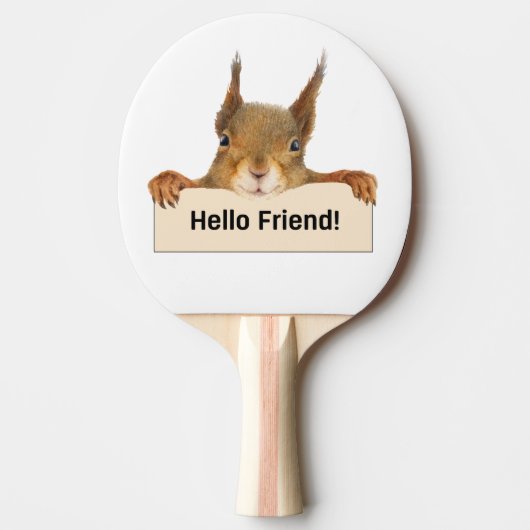 hallo Friend Funny Squirrel Tafeltennisbatje (Voorkant)