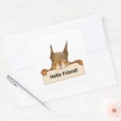 hallo Friend Funny Squirrel Vierkante Sticker (Envelop)