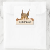 hallo Friend Funny Squirrel Vierkante Sticker (Tas)