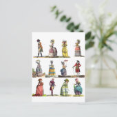 hallo Friendship Regency Mode Bonjour Greeting Briefkaart (Staand voorkant)