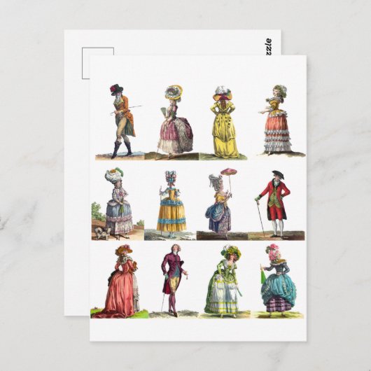 hallo Friendship Regency Mode Bonjour Greeting Briefkaart (Voorkant / Achterkant)