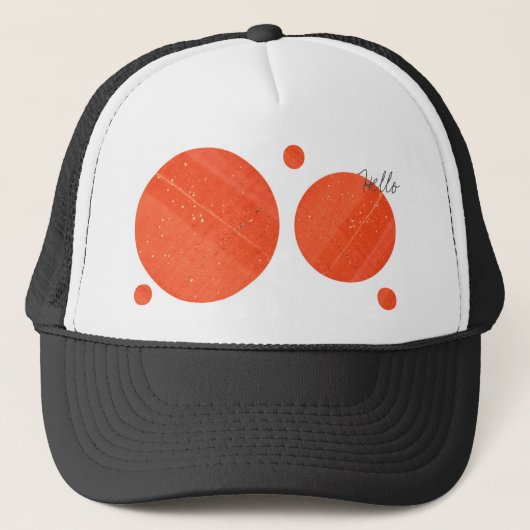Hallo Funky Rode Jade Jasper Cirkels Hoed Trucker Pet (Voorkant)