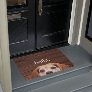 hallo Funny Beagle Dog Face Wood Back Deurmat
