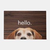 hallo Funny Beagle Dog Face Wood Back Deurmat (Voorkant)