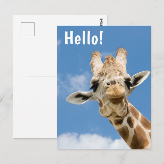 Hallo €? | Funny Giraffe Animal Briefkaart (Voorkant / Achterkant)