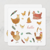 hallo Funny Hen Pun Cute Boerderij Kipkippen (Voorkant / Achterkant)